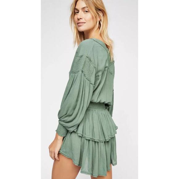 Free People Endless Summer Romy Mini Dress Green Size M - Picture 3 of 7